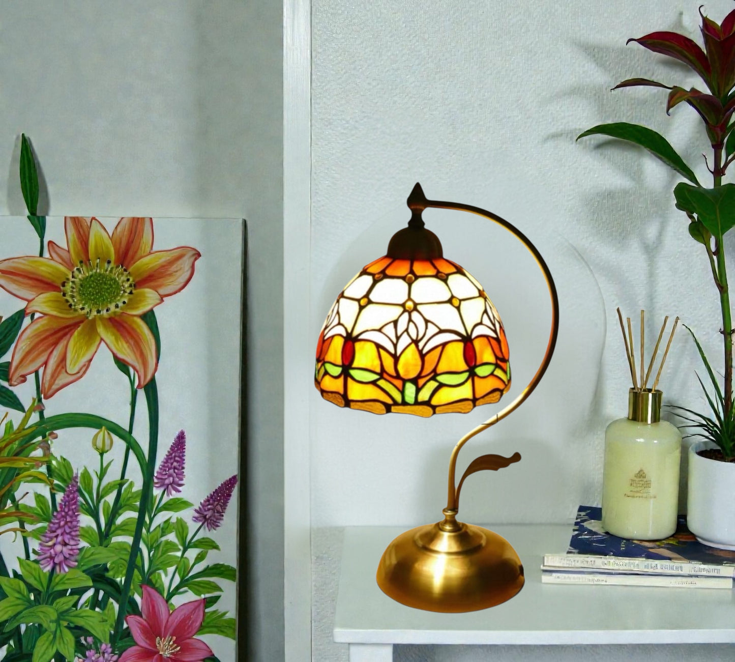 CDH Tiffany Table Lamp with 20cm Shade (12009M)