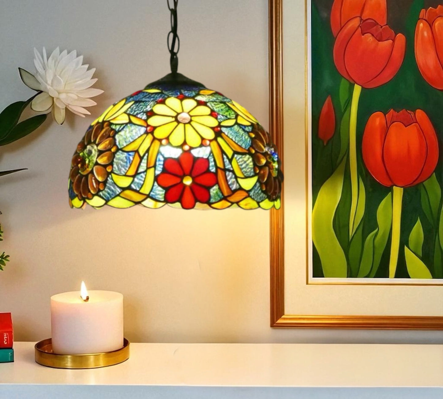 CDH 12" Tiffany Pendant Lamp 30cm shade (15039BC)