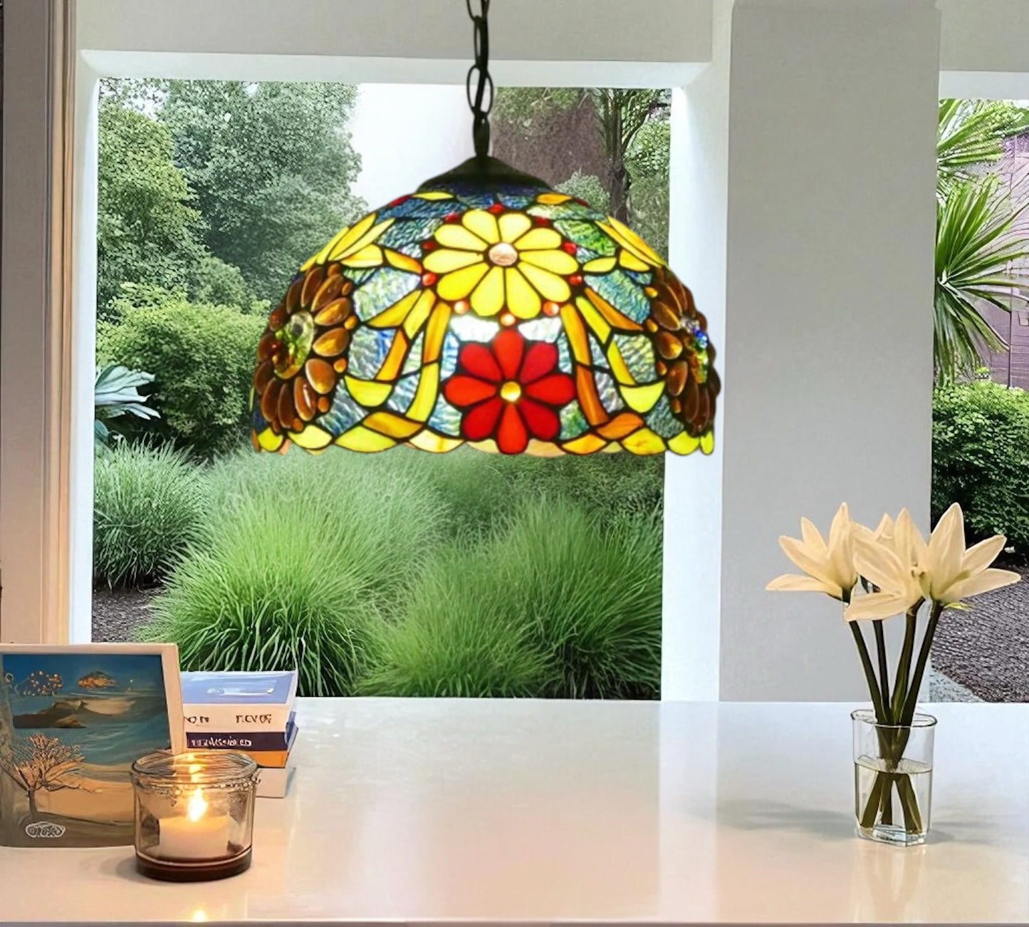 CDH 12" Tiffany Pendant Lamp 30cm shade (15039BC)