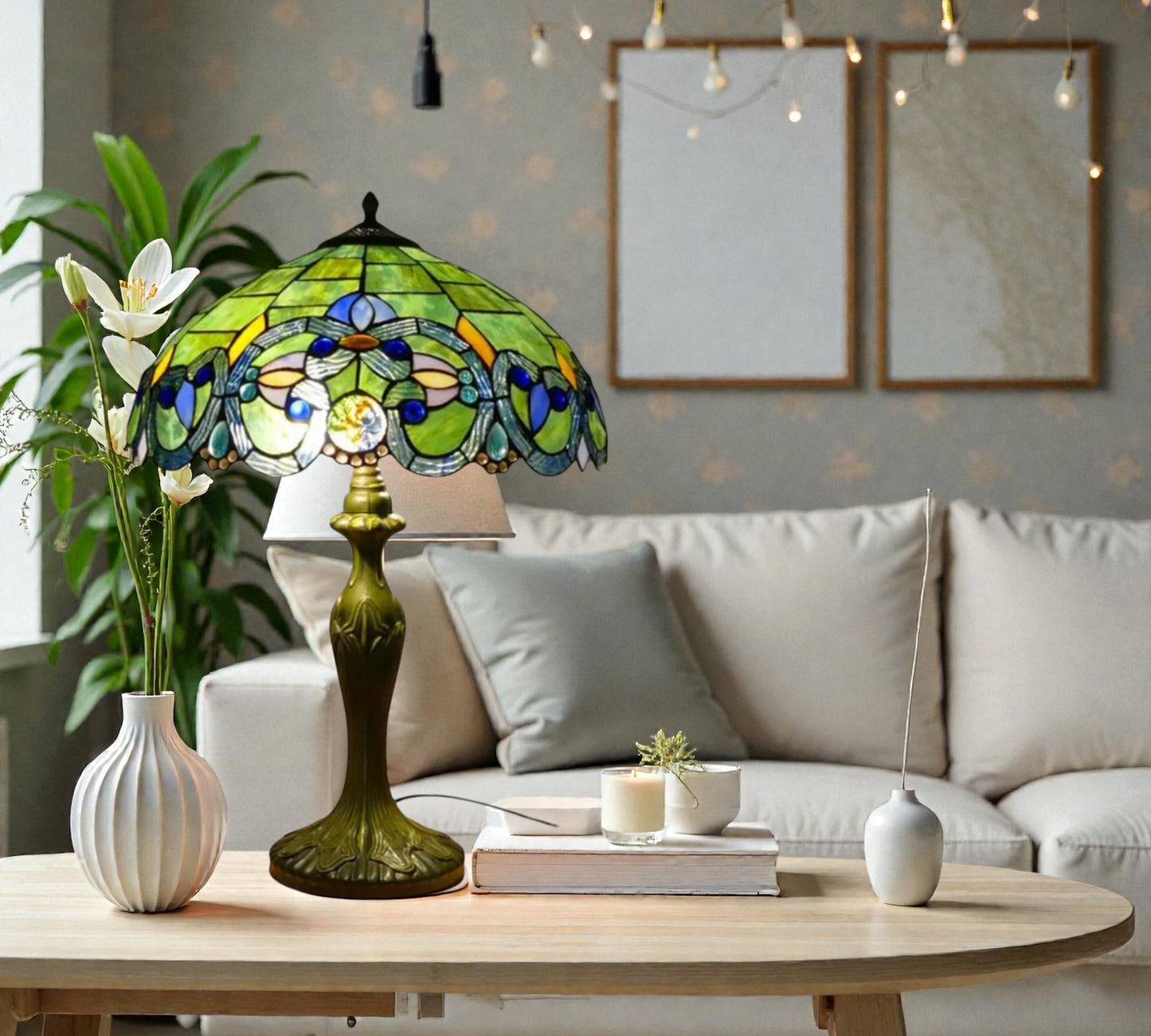 CDH 16" Tiffany Table Lamp 40cm Shade (15080)