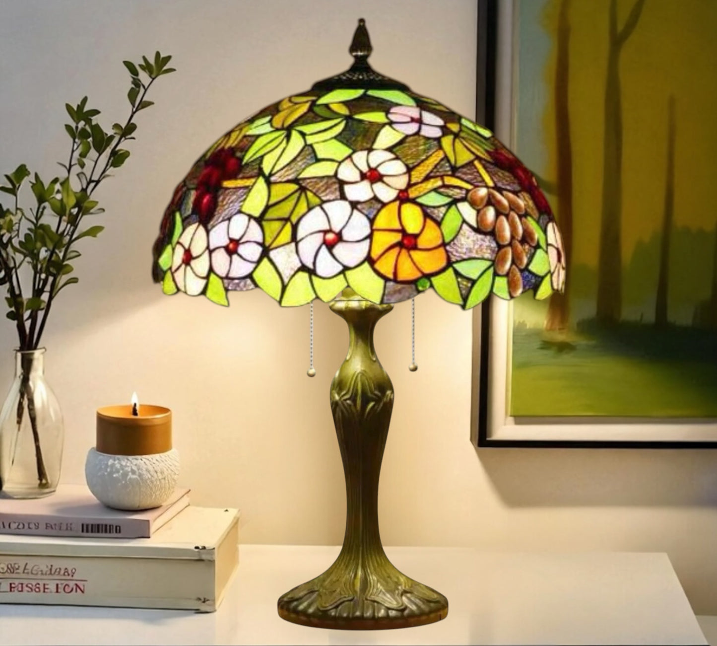CDH 16" Tiffany Table Lamp 40cm Shade (16022)
