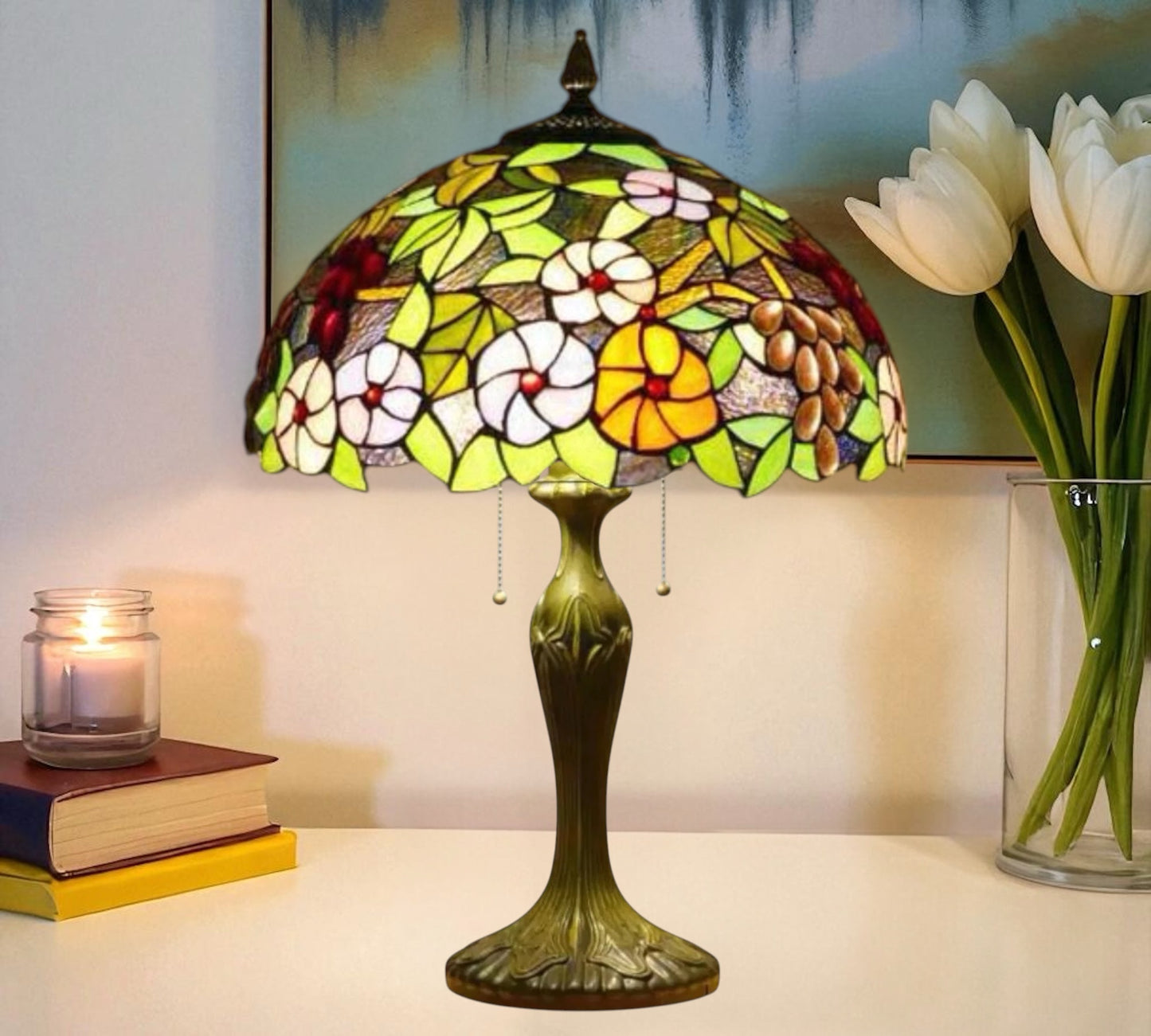 CDH 16" Tiffany Table Lamp 40cm Shade (16022)