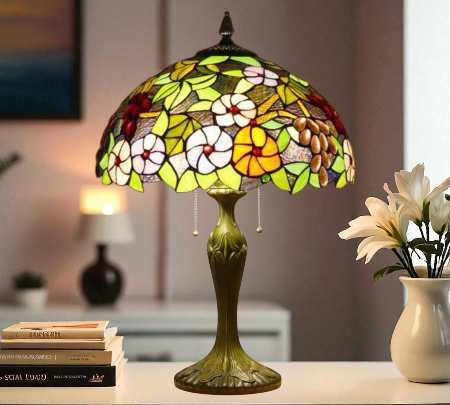 CDH 16" Tiffany Table Lamp 40cm Shade (16022)