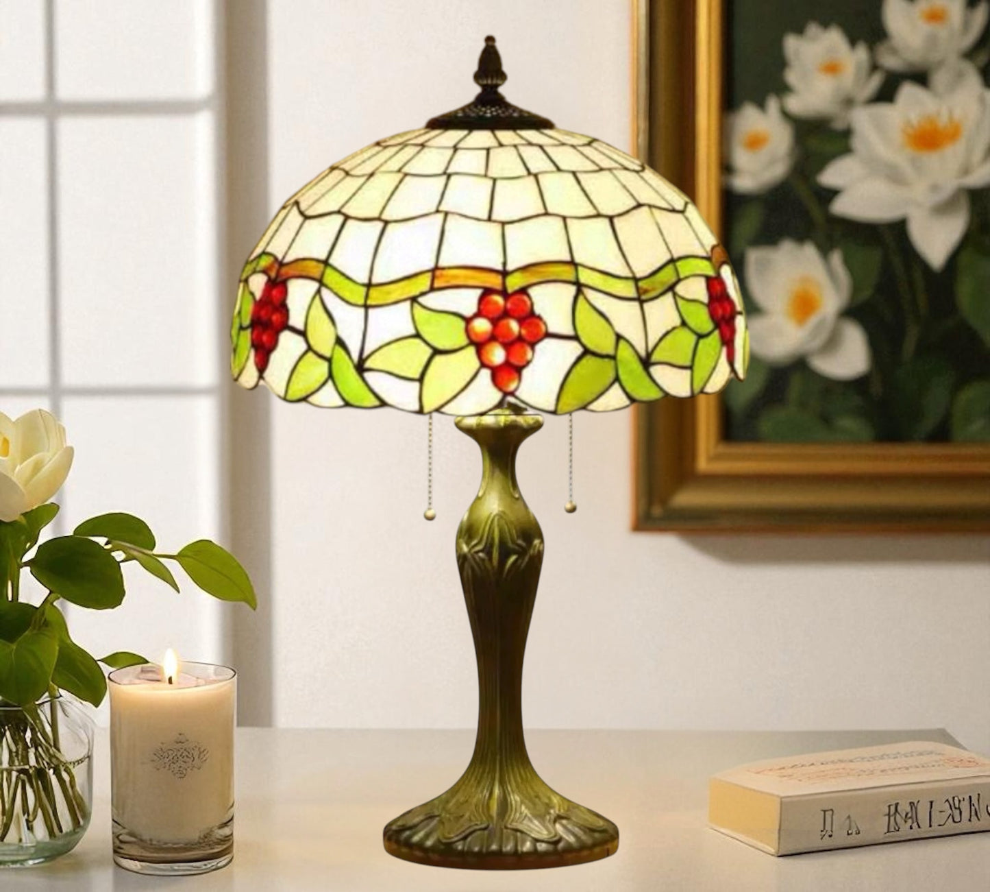 CDH 16" Tiffany Table Lamp 40cm Shade (12022L)