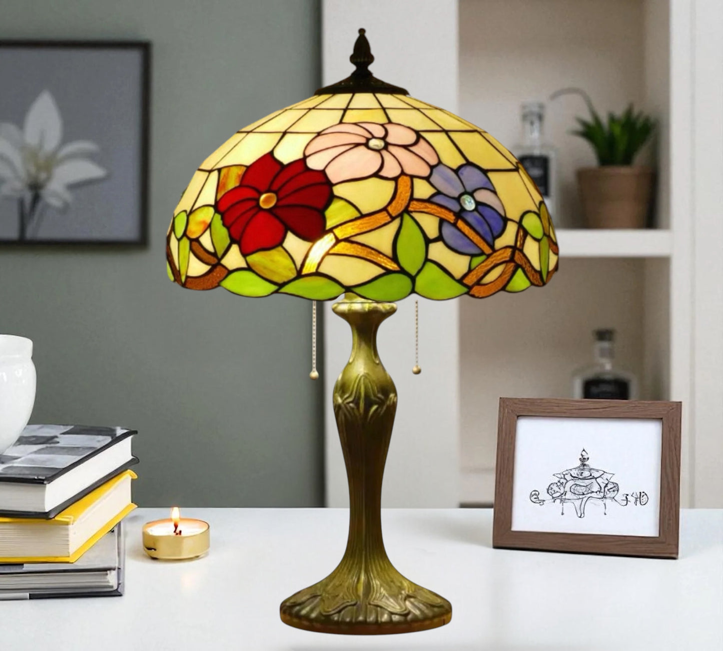 CDH 16" Tiffany Table Lamp 40cm Shade (11002T)