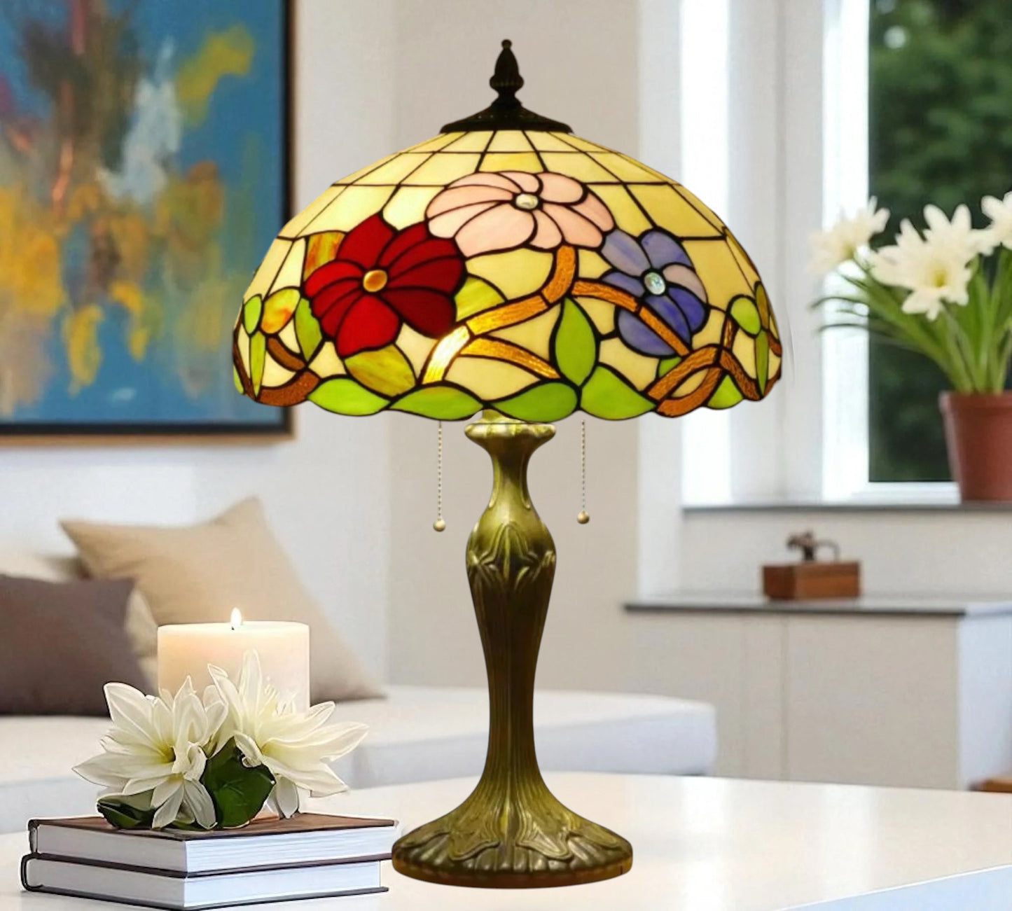 CDH 16" Tiffany Table Lamp 40cm Shade (11002T)