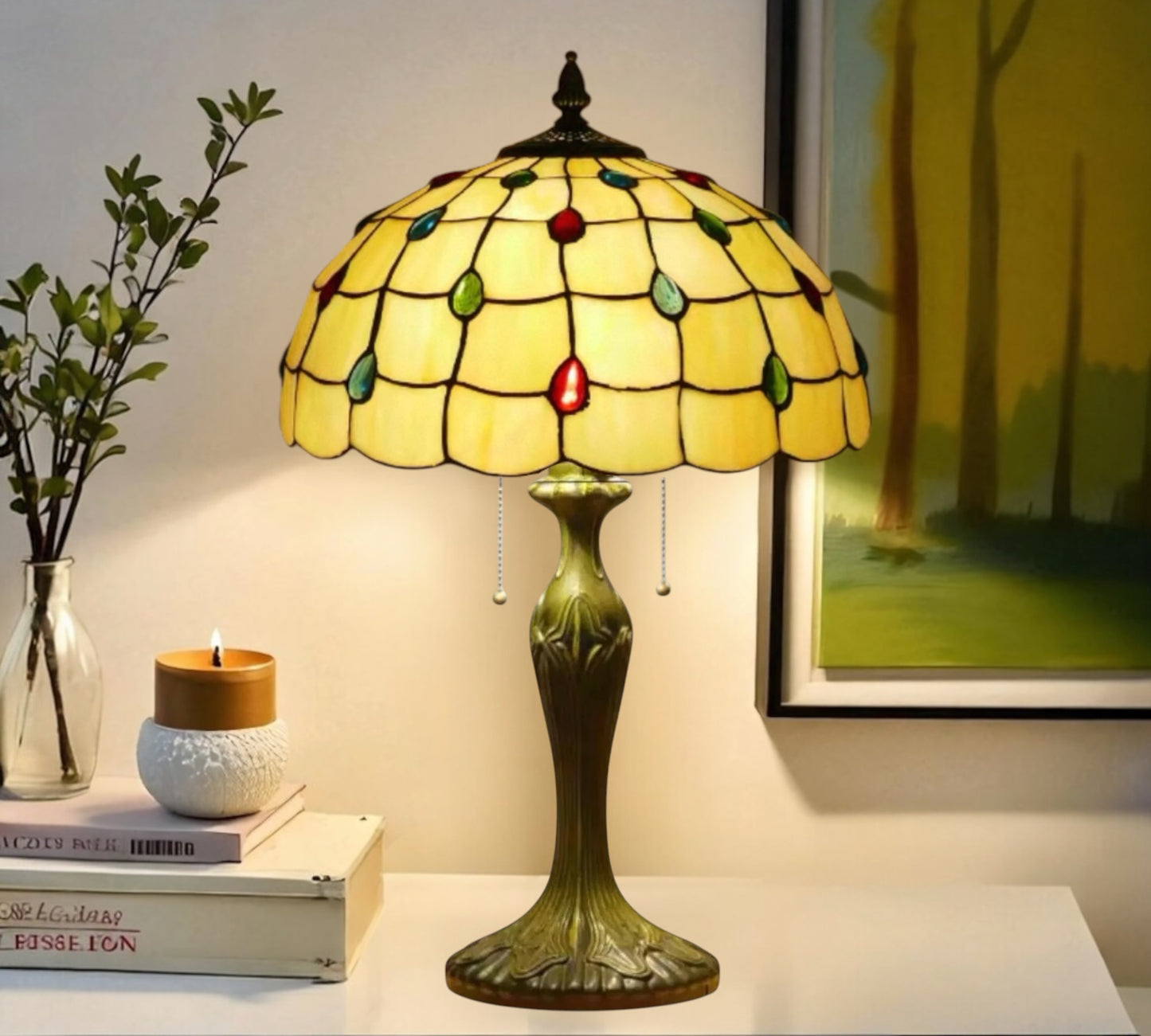 CDH 16" Tiffany Table Lamp 40cm Shade (12103L)