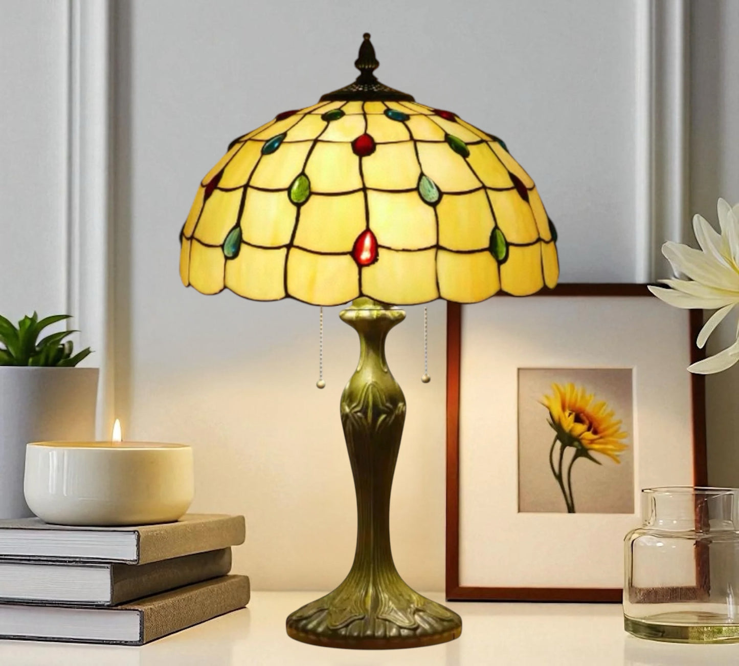 CDH 16" Tiffany Table Lamp 40cm Shade (12103L)