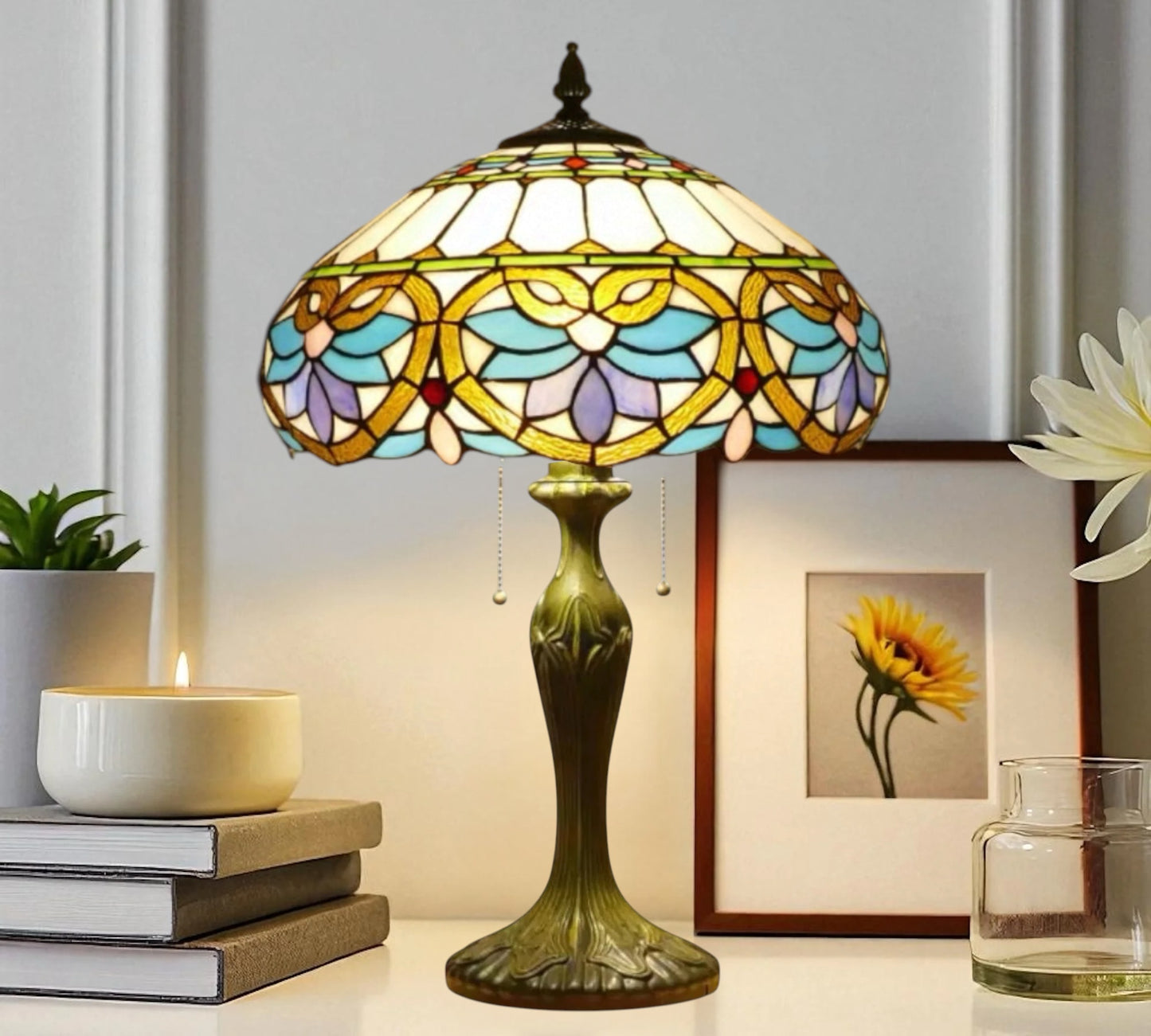 CDH 16" Tiffany Table Lamp 40cm Shade (12045L)