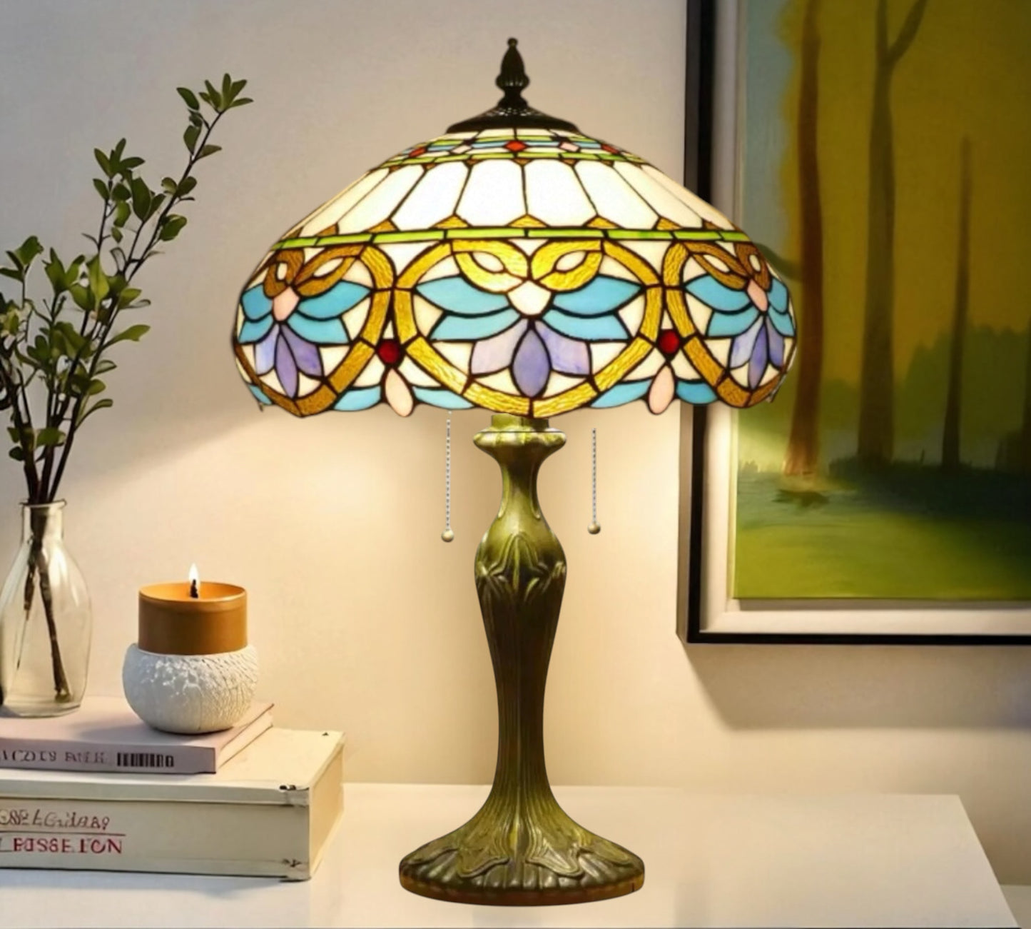 CDH 16" Tiffany Table Lamp 40cm Shade (12045L)