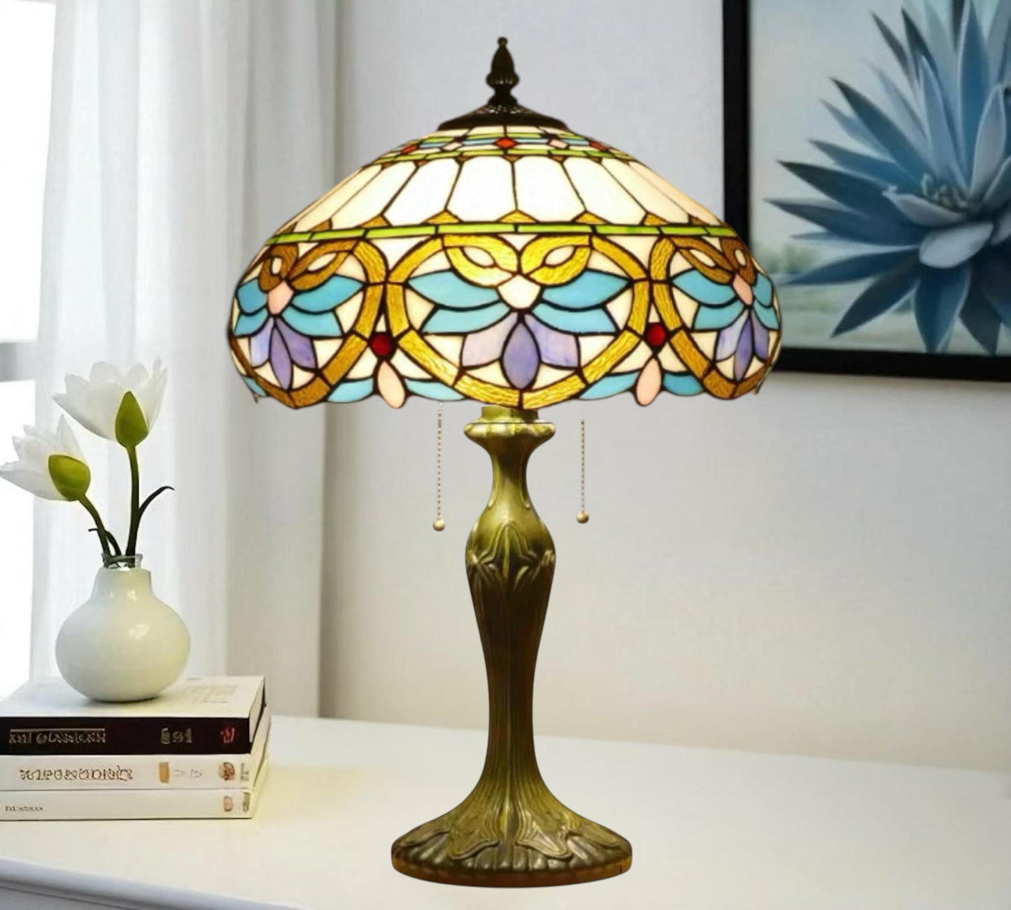 CDH 16" Tiffany Table Lamp 40cm Shade (12045L)