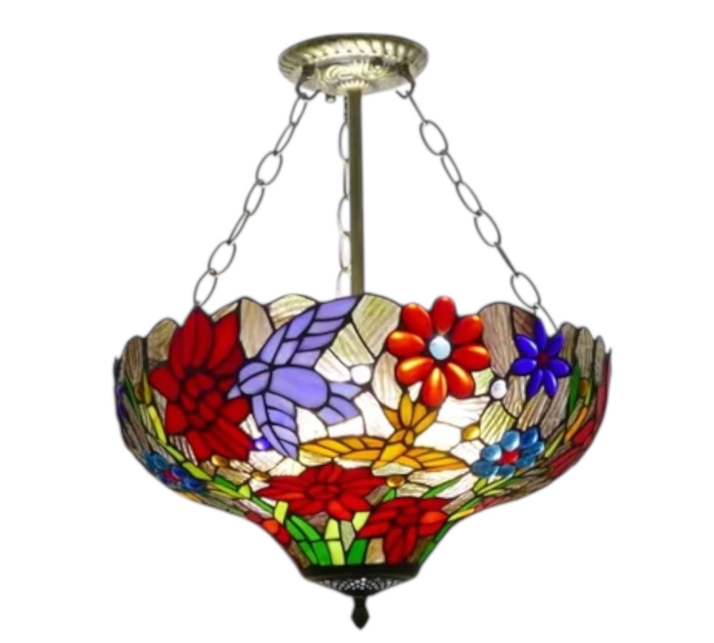 CDH 18" XLARGE Tiffany Upright Lamp 46cm shade (19013CR)