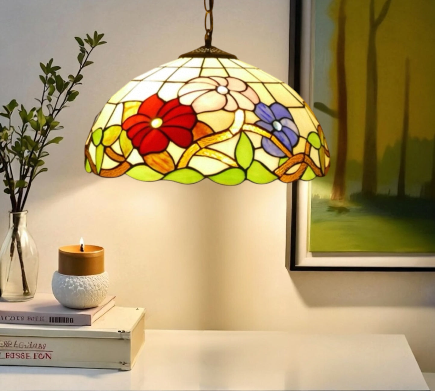 CDH 16" Tiffany Pendant Lamp 40cm shade (11002LTC)