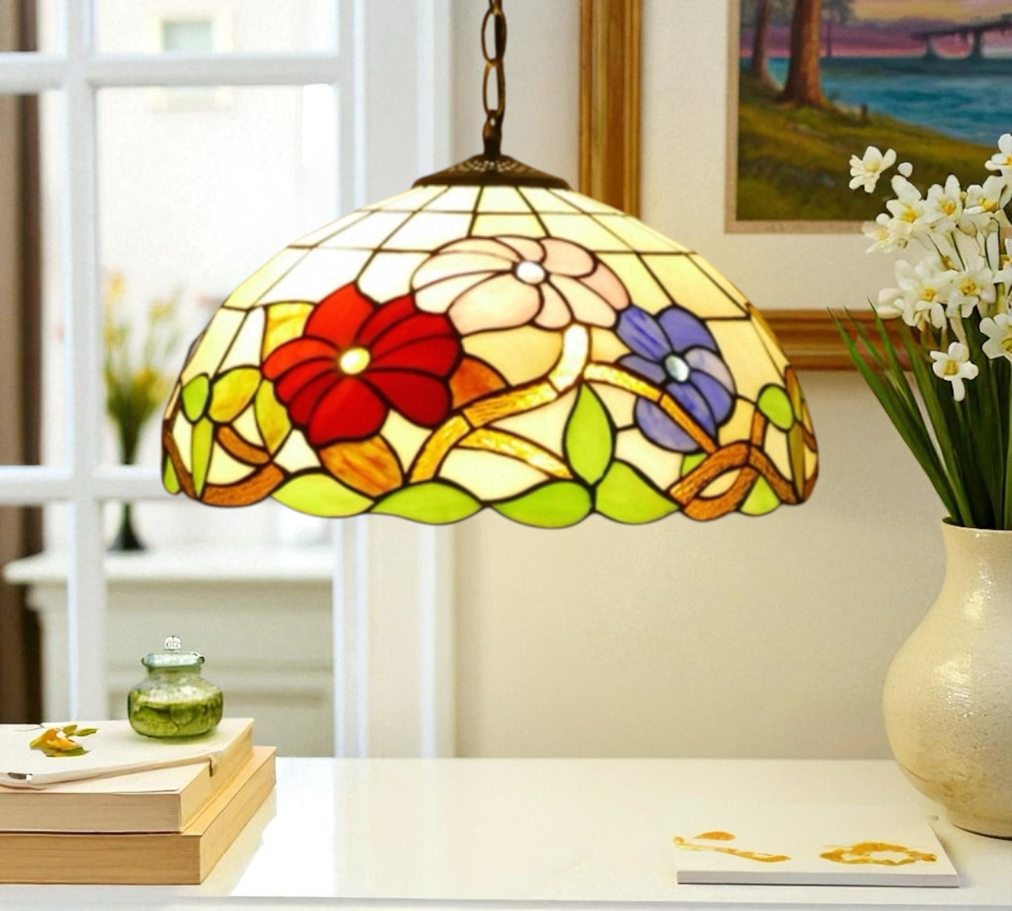 CDH 16" Tiffany Pendant Lamp 40cm shade (11002LTC)