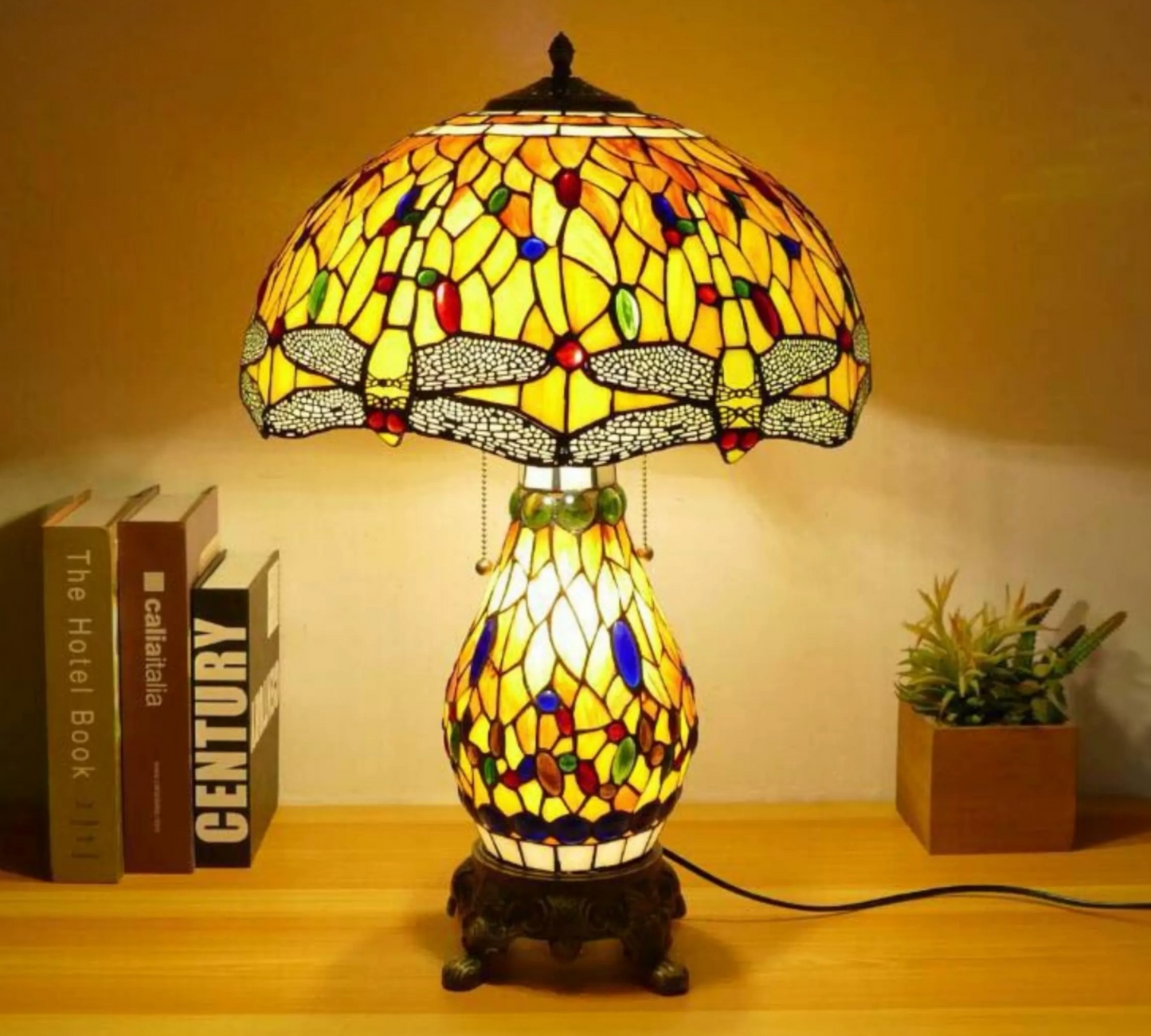 CDH 16" LARGE Tiffany Mother-Daughter Vase Lamp 40cm Shade (15005D)