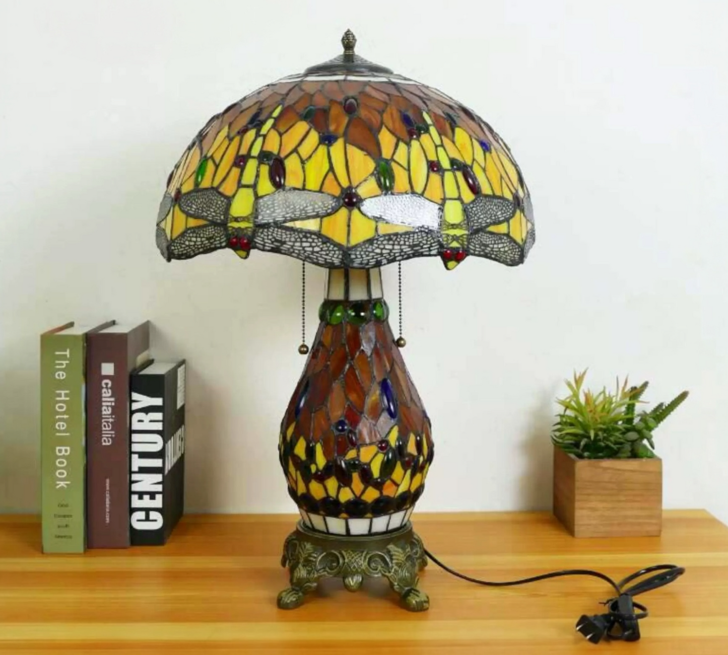 CDH 16" LARGE Tiffany Mother-Daughter Vase Lamp 40cm Shade (15005D)