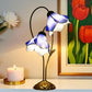 CDH LARGR Water Lily Flower Style Tiffany Table Lamp (12034D)