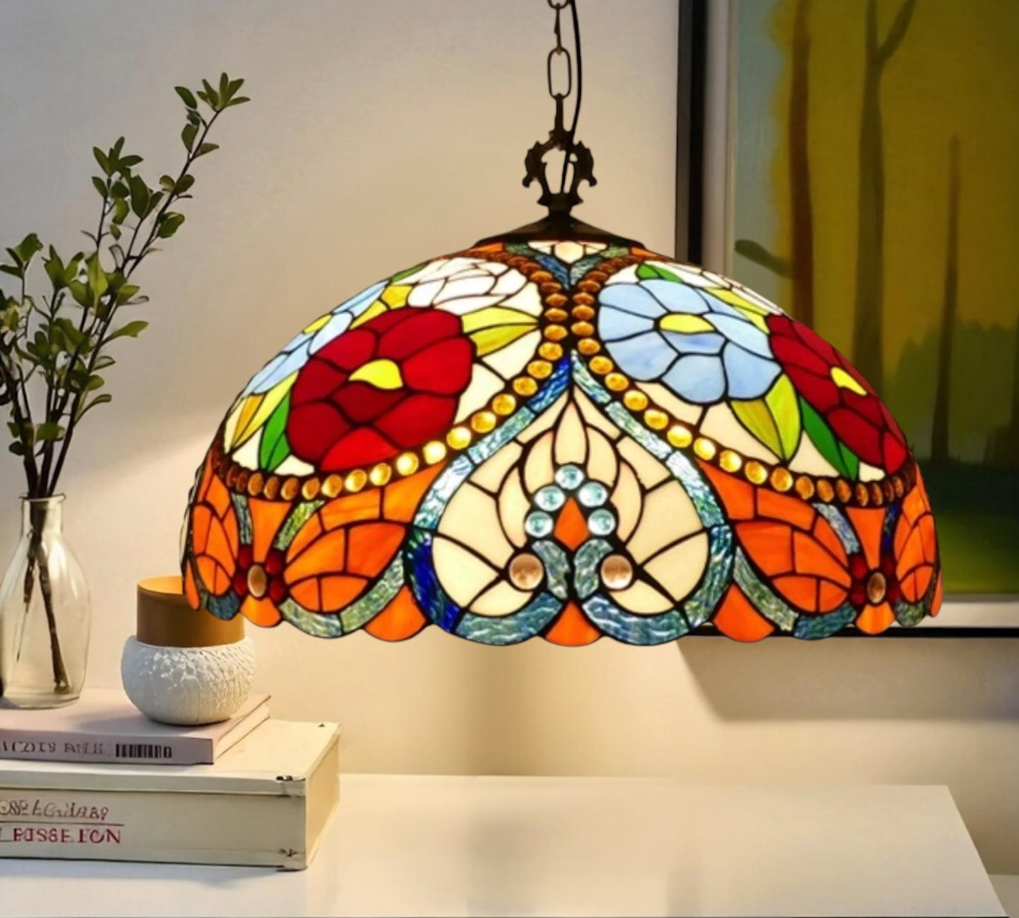 CDH 20" Tiffany Pendant Lamp 50cm shade (15030XC)