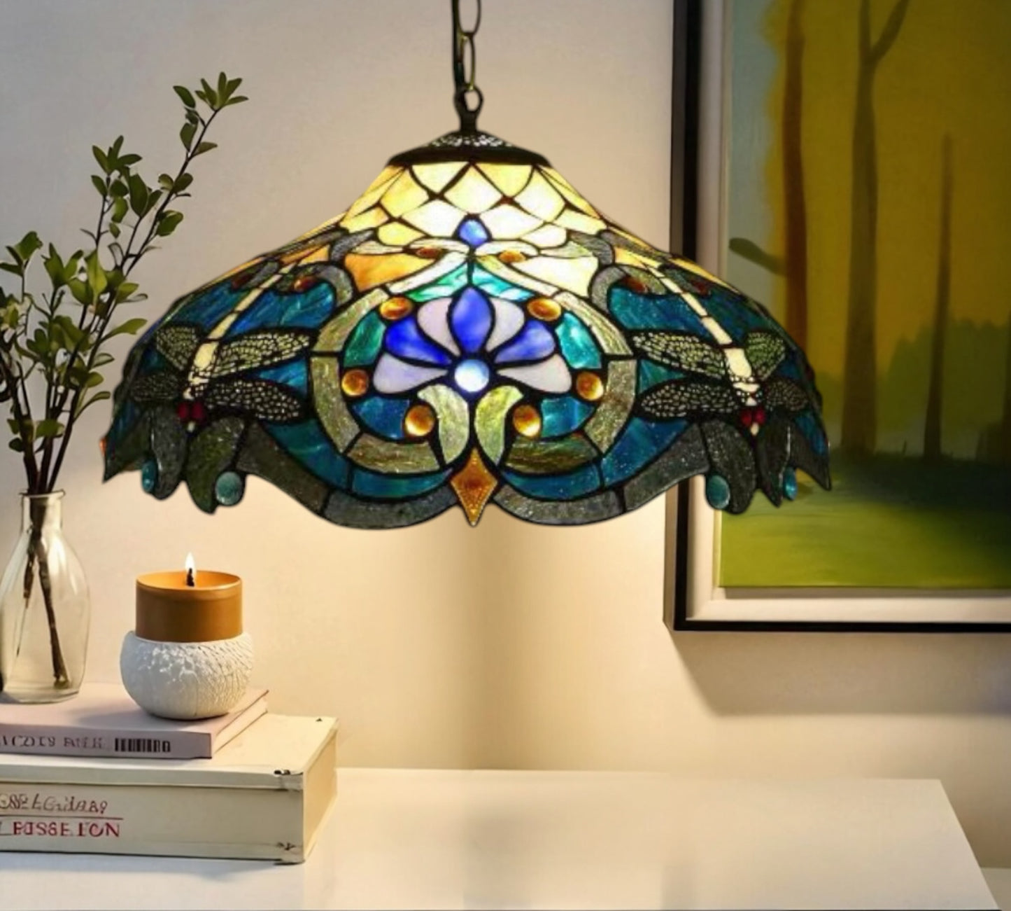 CDH 16" Tiffany Pendant Lamp 40cm shade (19097SC)