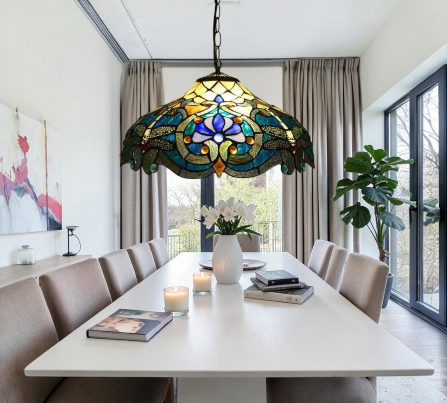 CDH 18” Tiffany Pendant Lamp 43cm shade (19097LC)