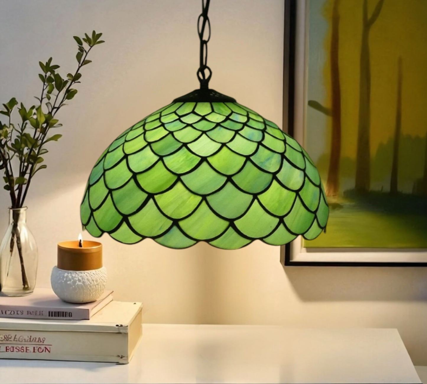 CDH 12" Tiffany Pendant Lamp 30cm shade (12801C)