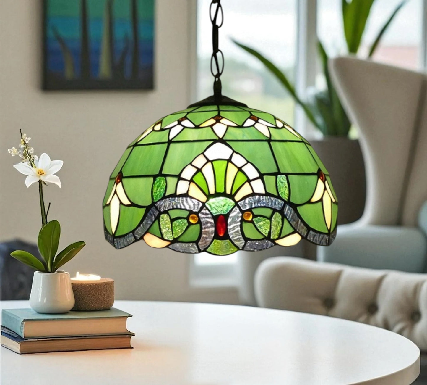 CDH 12" Tiffany Pendant Lamp 30cm shade (12802C)