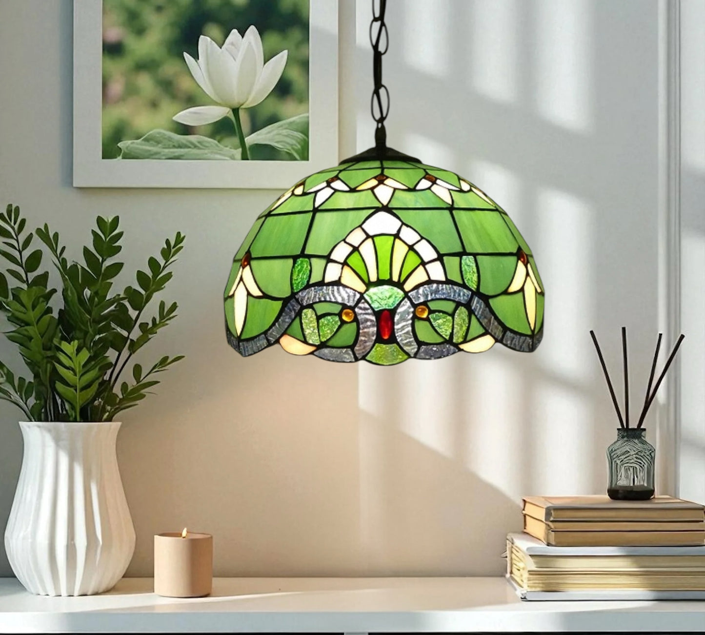 CDH 12" Tiffany Pendant Lamp 30cm shade (12802C)