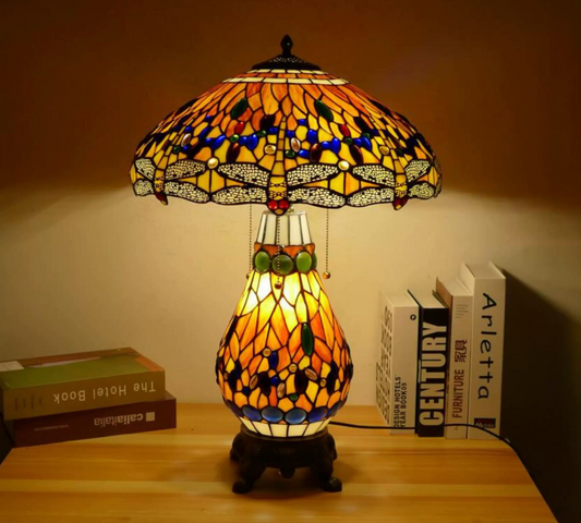 CDH 18" XLARGE Tiffany Mother-Daughter Vase Lamp 46cm Shade (19016D)