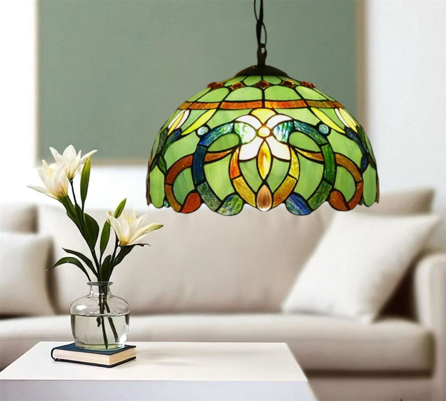 CDH 12" Tiffany Pendant Lamp 30cm shade (12803C)