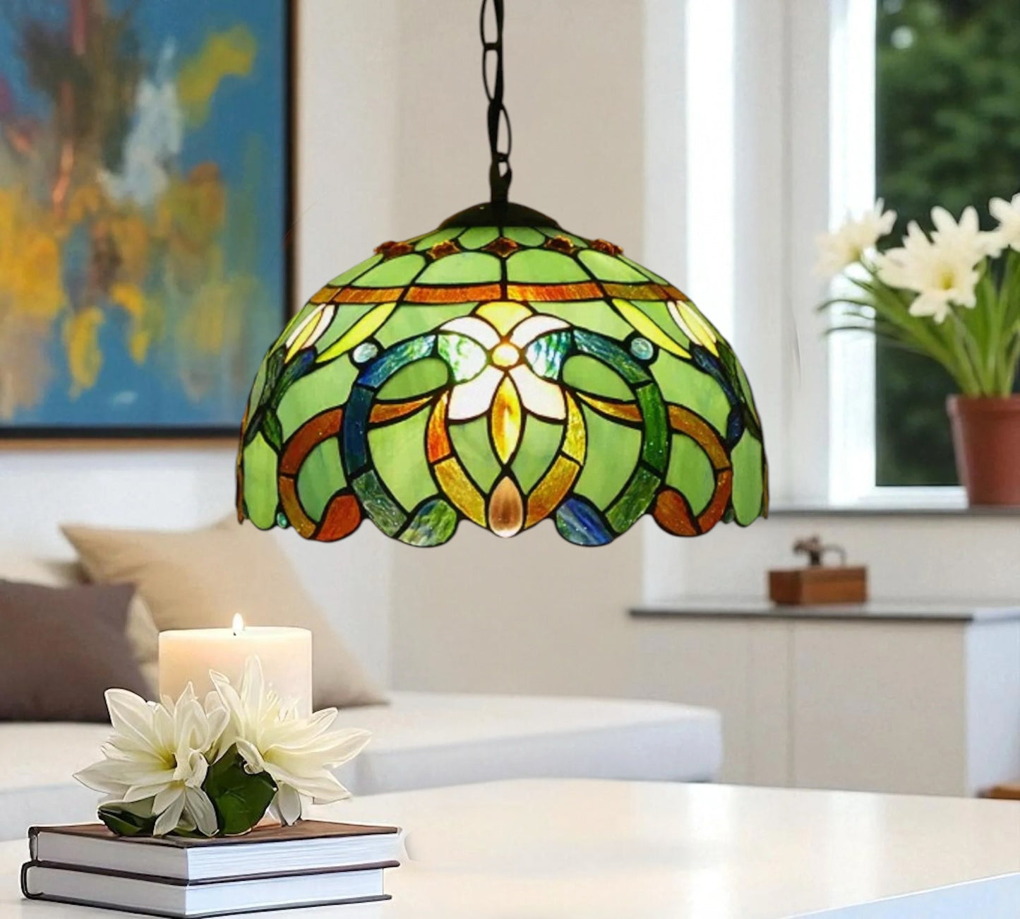 CDH 12" Tiffany Pendant Lamp 30cm shade (12803C)