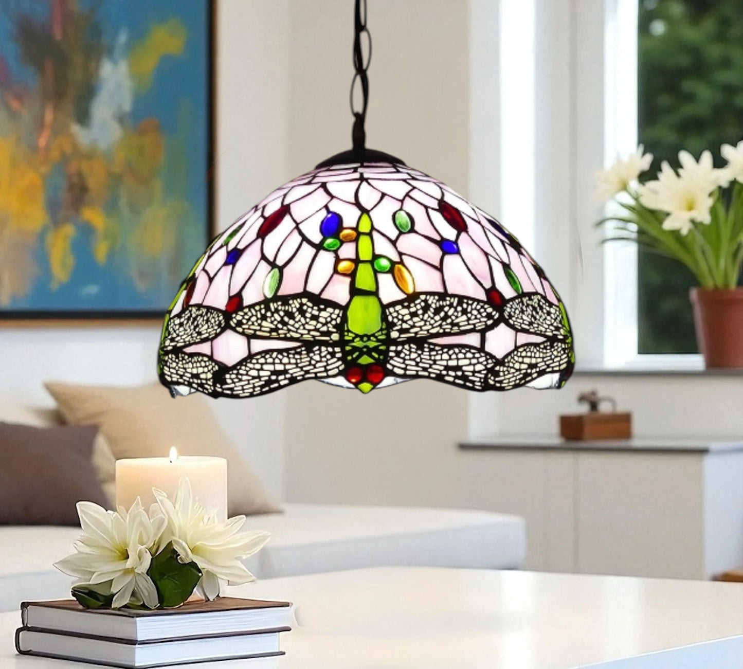 CDH 12" Tiffany Pendant Lamp 30cm shade (12062FC)