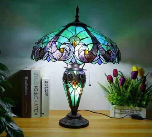 CDH 18" XLARGE Tiffany Mother-Daughter Vase Lamp 46cm Shade (15011D)