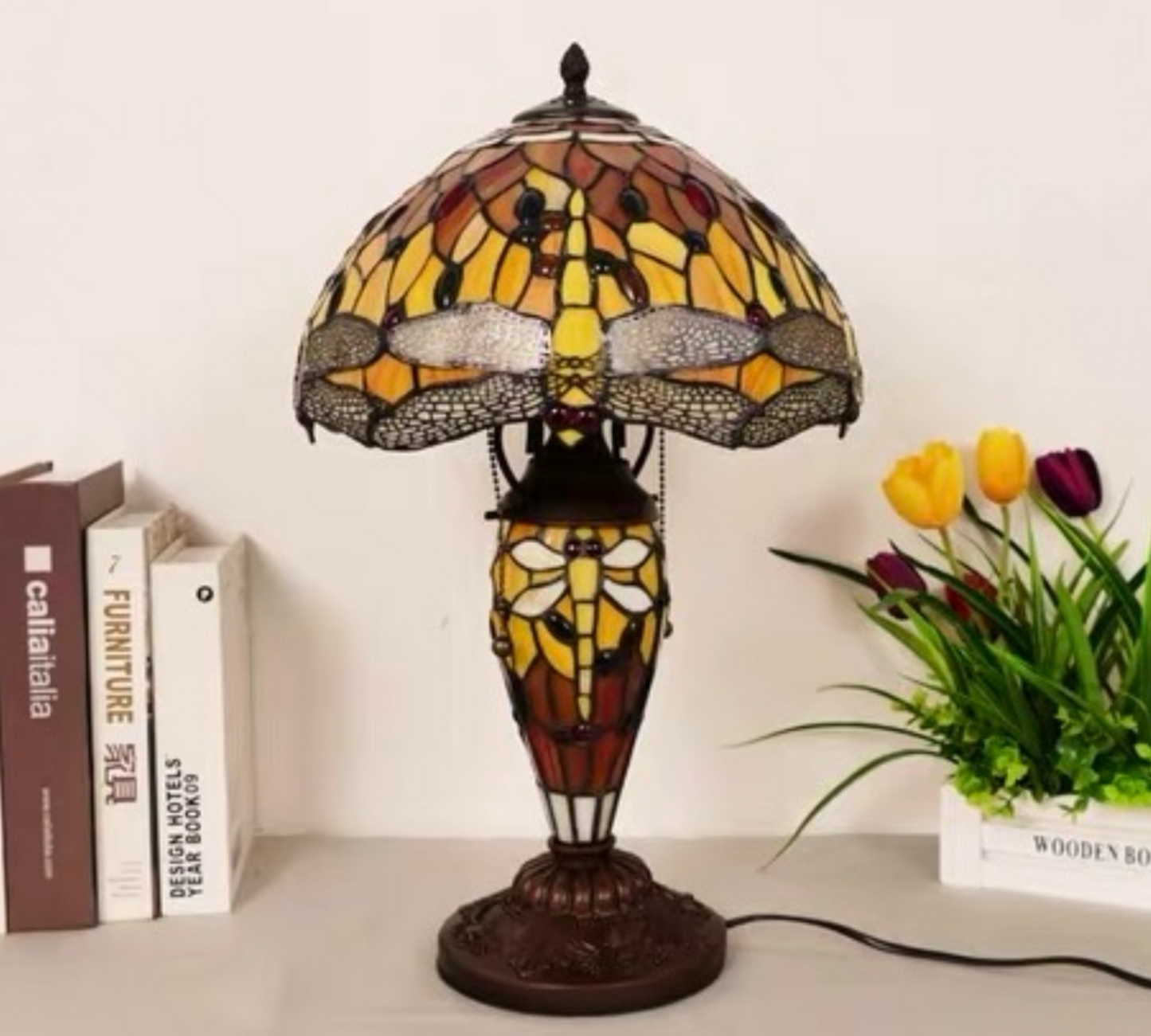 CDH 12" Tiffany Table Lamp with 30cm Shade (12076CS)