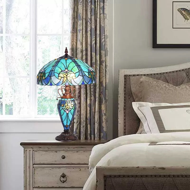 CDH 16" LARGE Tiffany Mother-Daughter Vase Lamp 40cm Shade (15011C)