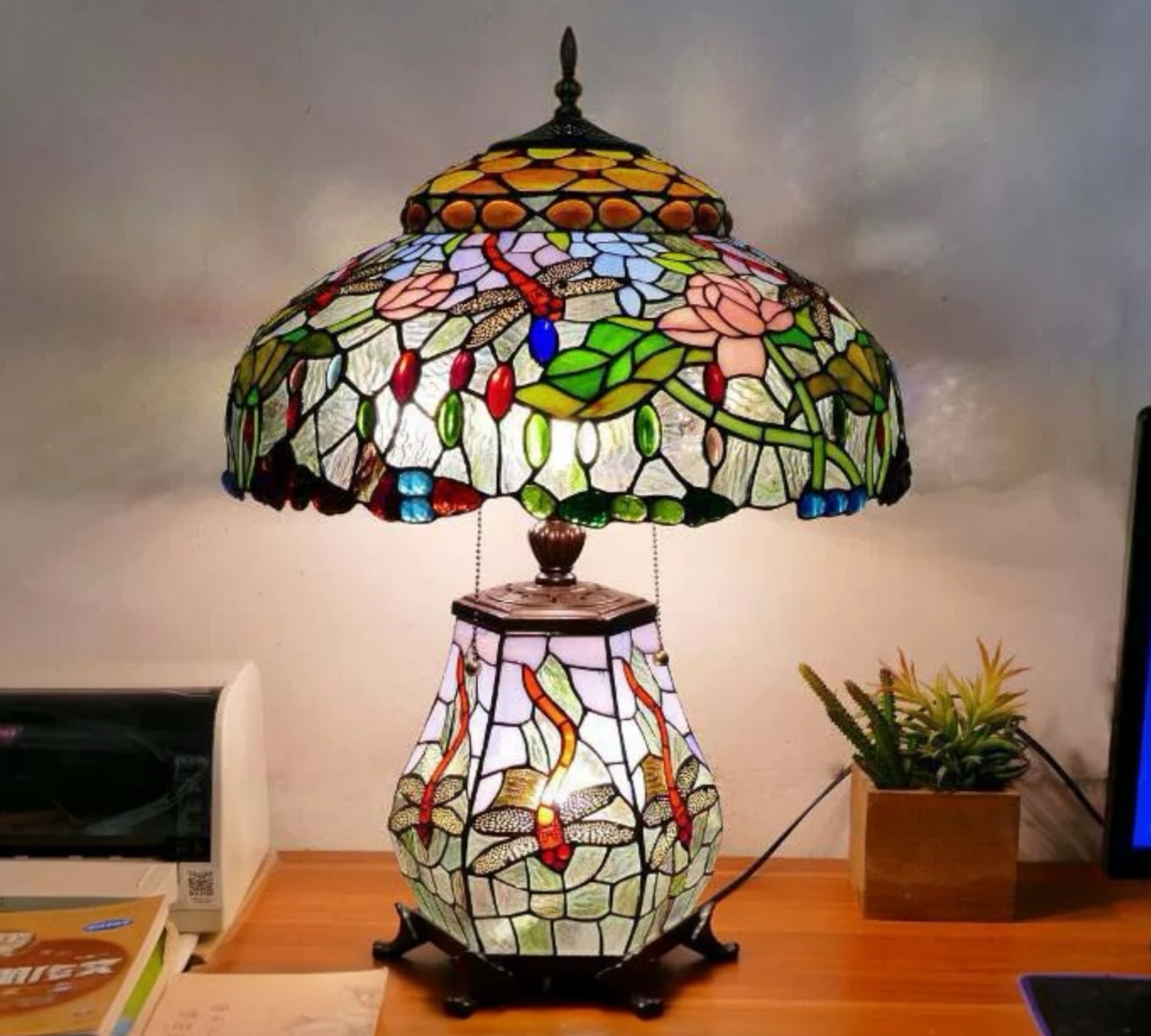 CDH 18" XLARGE Tiffany Table Lamp 46cm Shade (19003H)