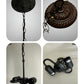 Pendant lamp components with metal chain and dark mounting hardware