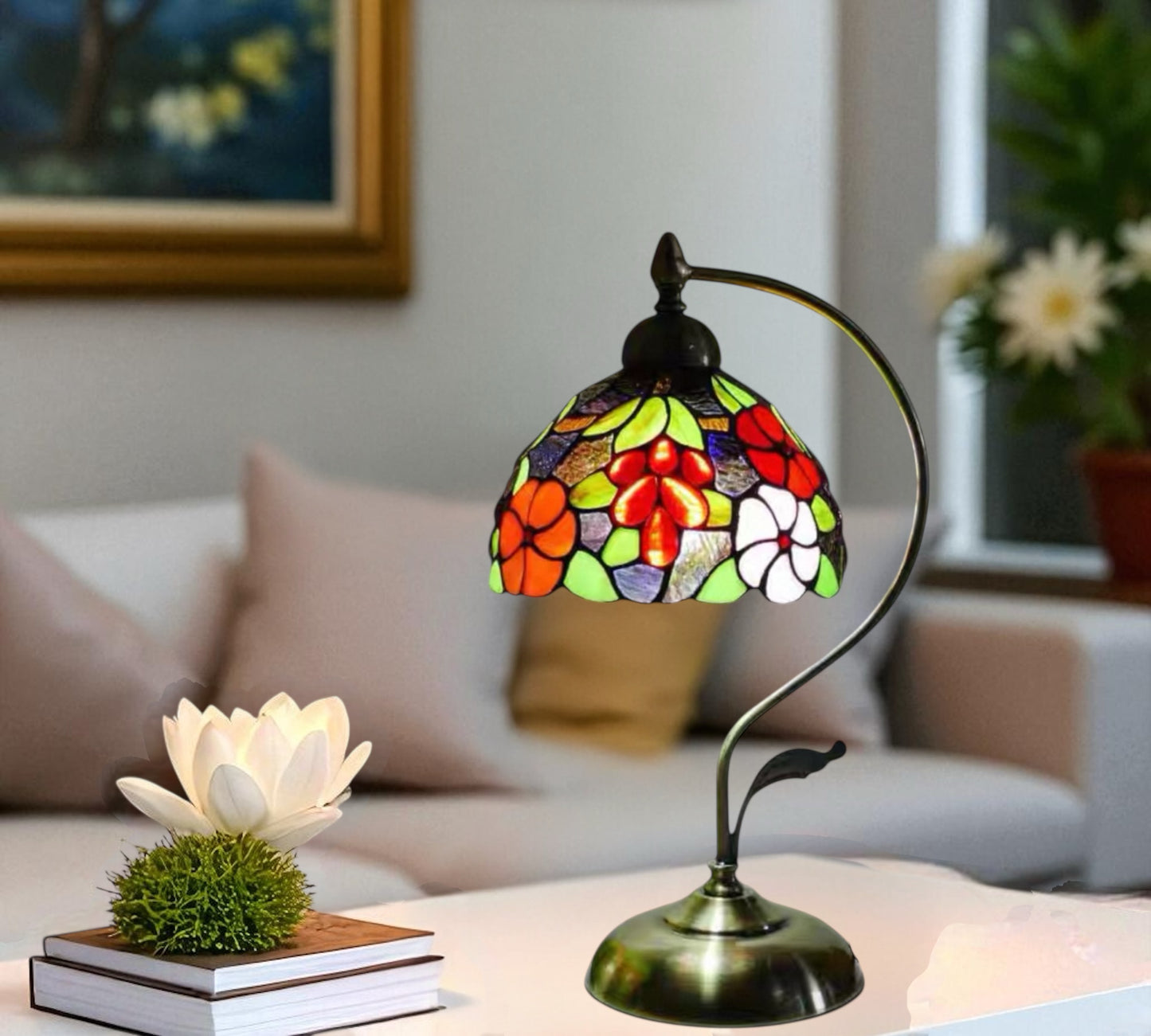 CDH Tiffany Table Lamp with 20cm Shade (12083M)