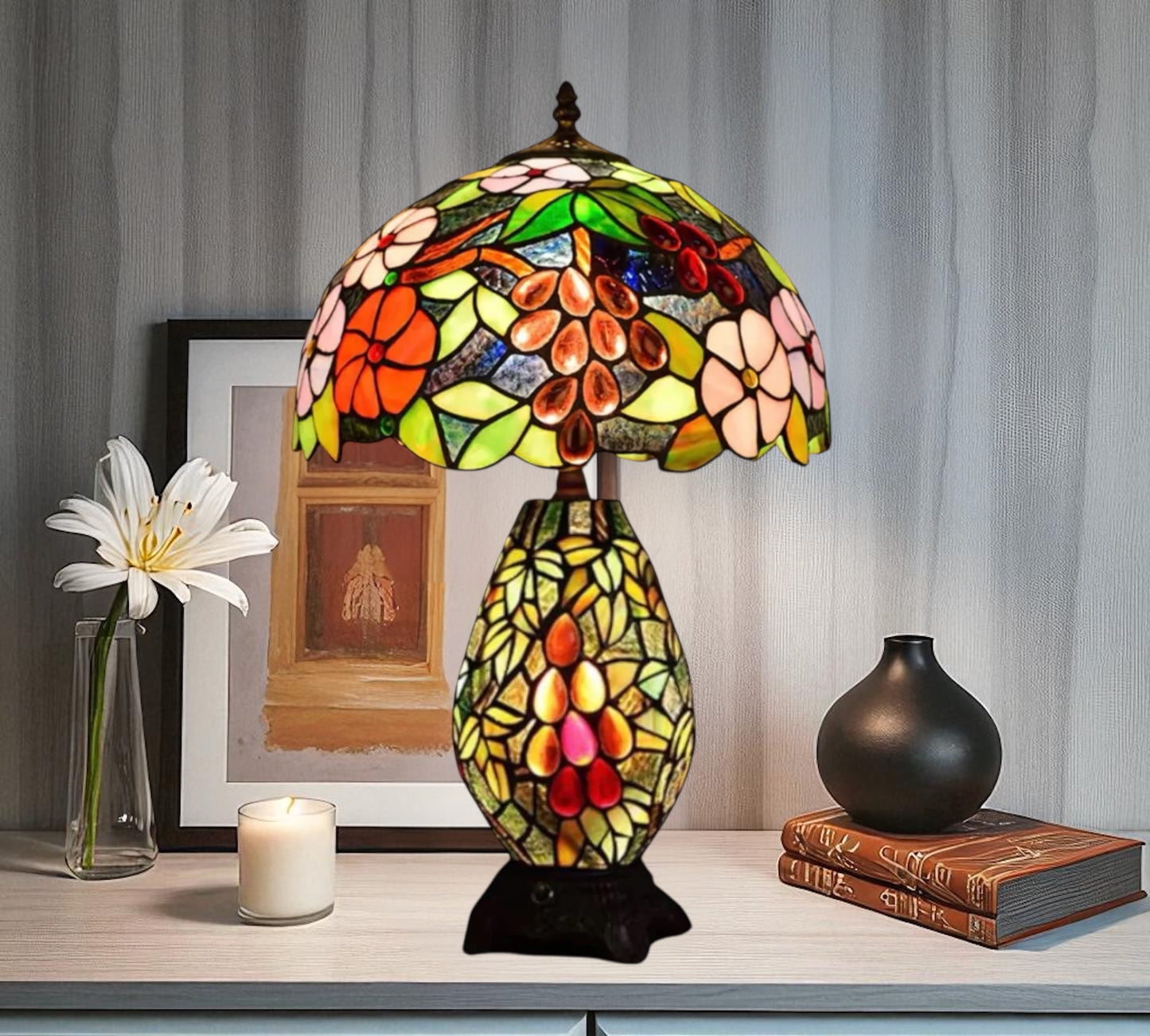 CDH 12" Tiffany Table Lamp (12059B)