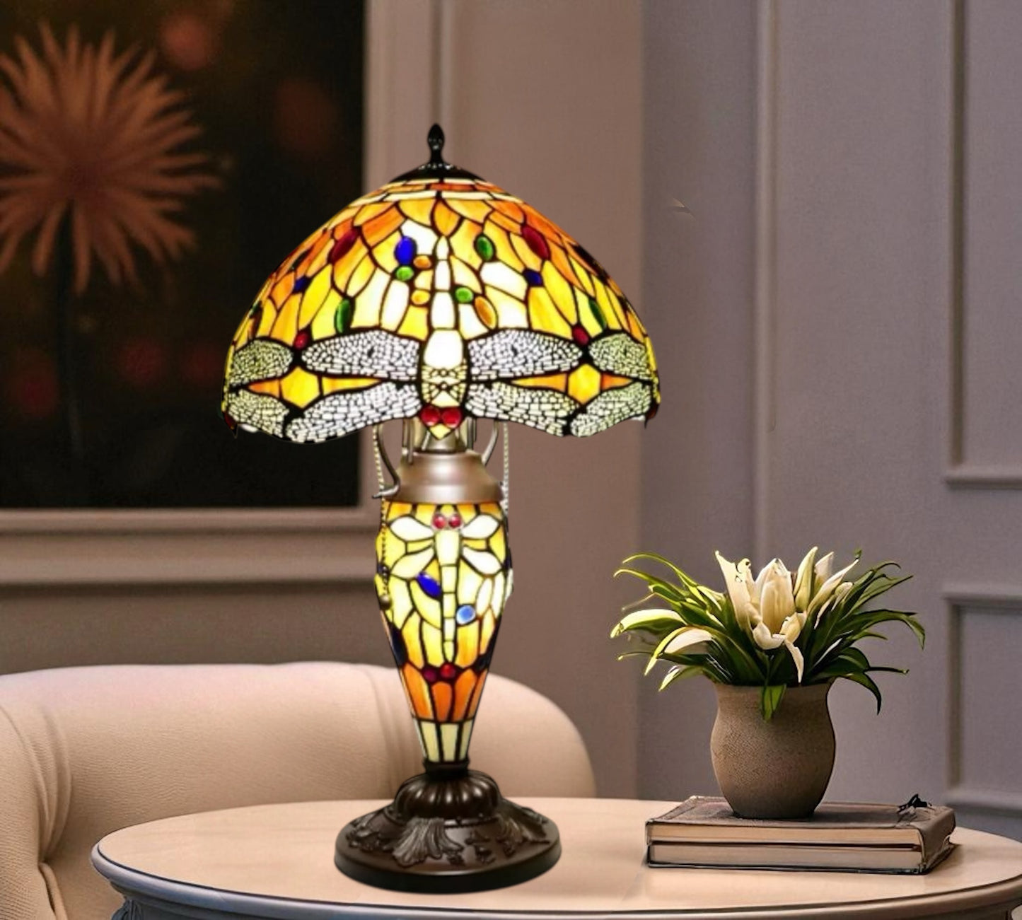CDH 12" Tiffany Table Lamp with 30cm Shade (12076CS)
