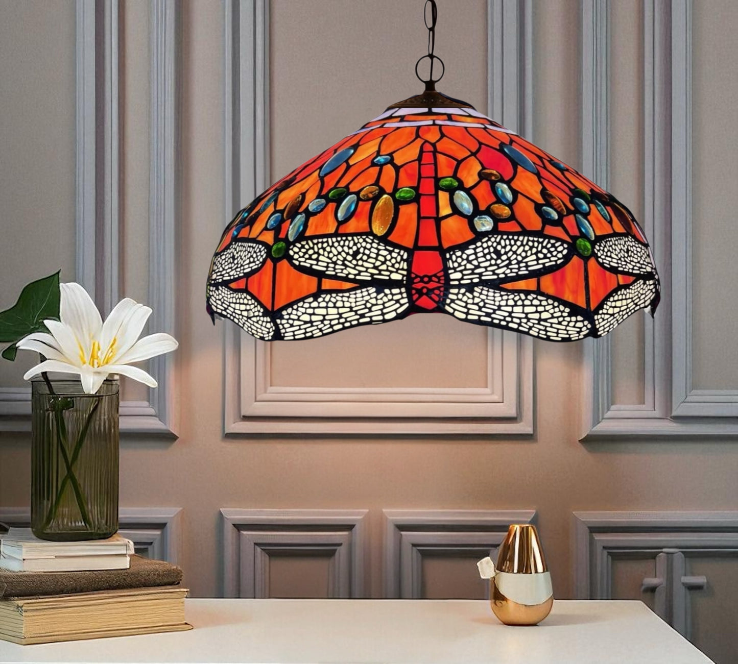 CDH 16" Tiffany Pendant Lamp 40cm shade (23001C)