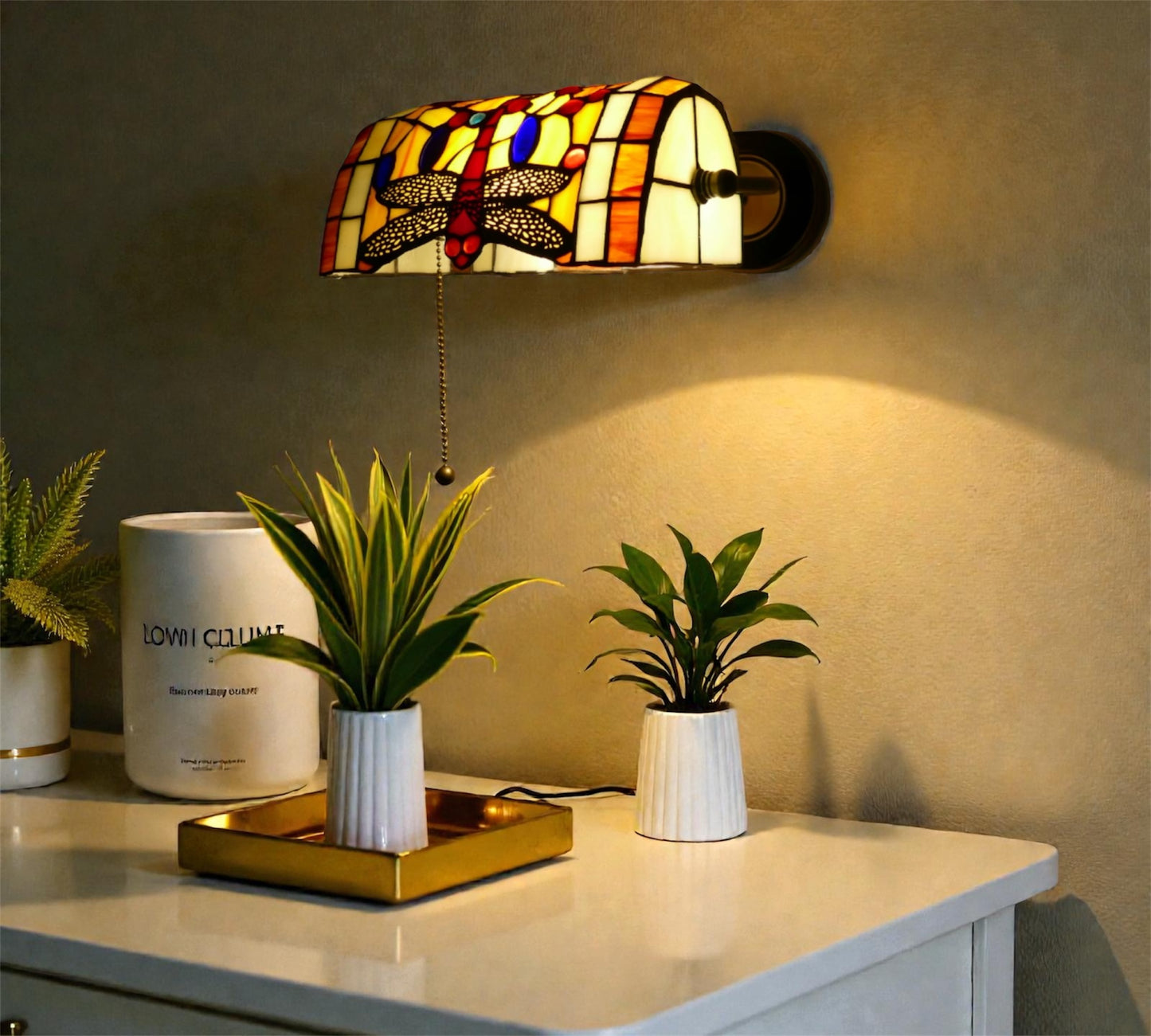 CDH Tiffany Wall Lights with 26cm Shade (12035W)