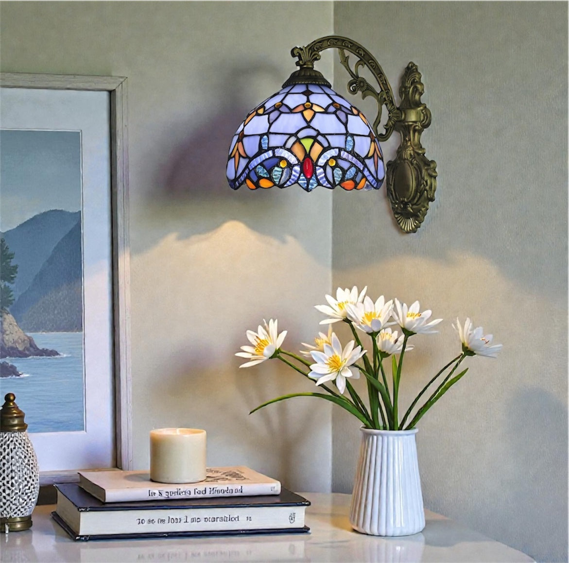 CDH Tiffany Wall Lights with 20cm Shade (15008W)