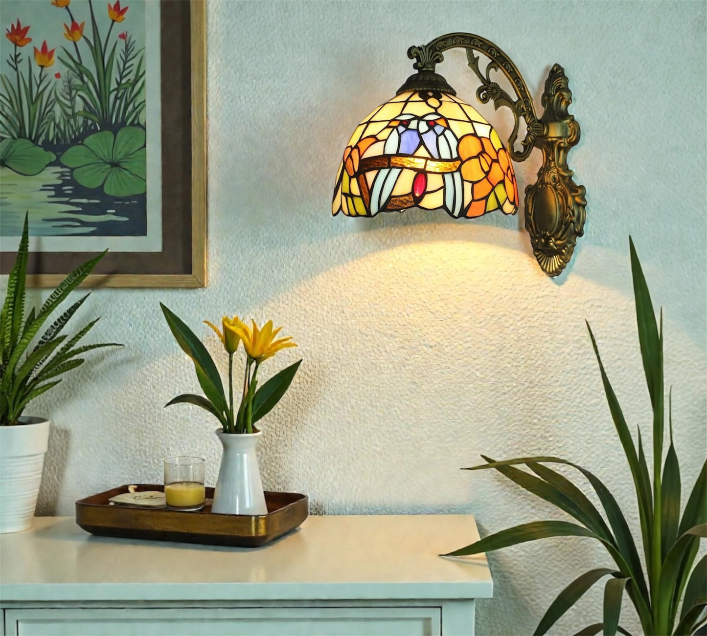 CDH Tiffany Wall Lights with 20cm Shade (12064Q)