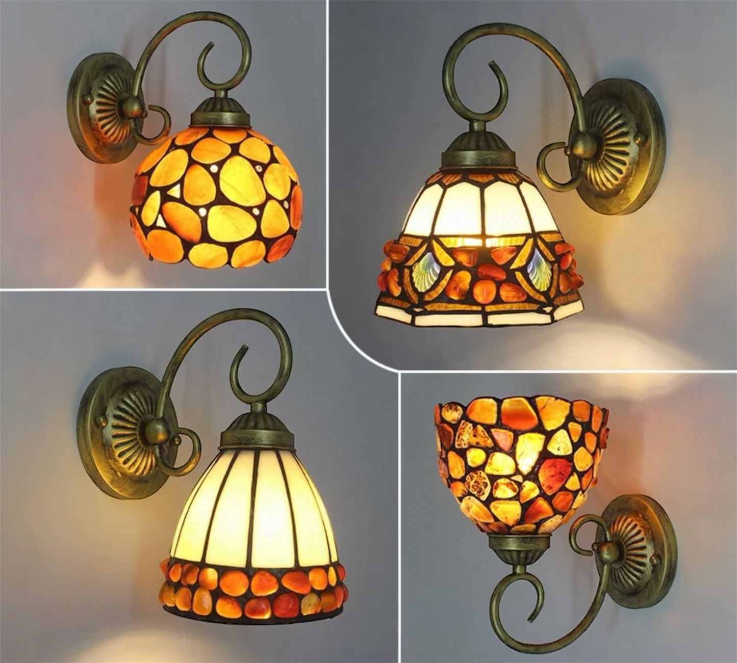 CDH Tiffany Wall Lights with 14cm Shade (26004BW)