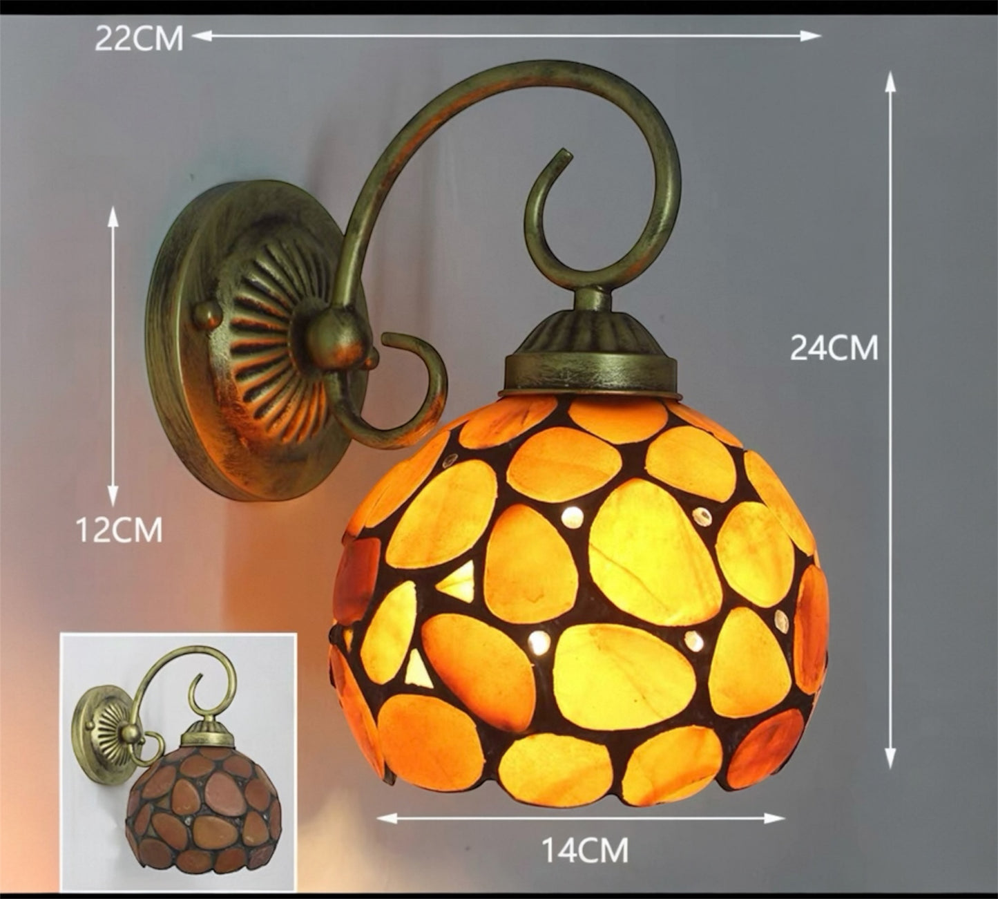 CDH Tiffany Wall Lights with 16cm Shade (26003W)