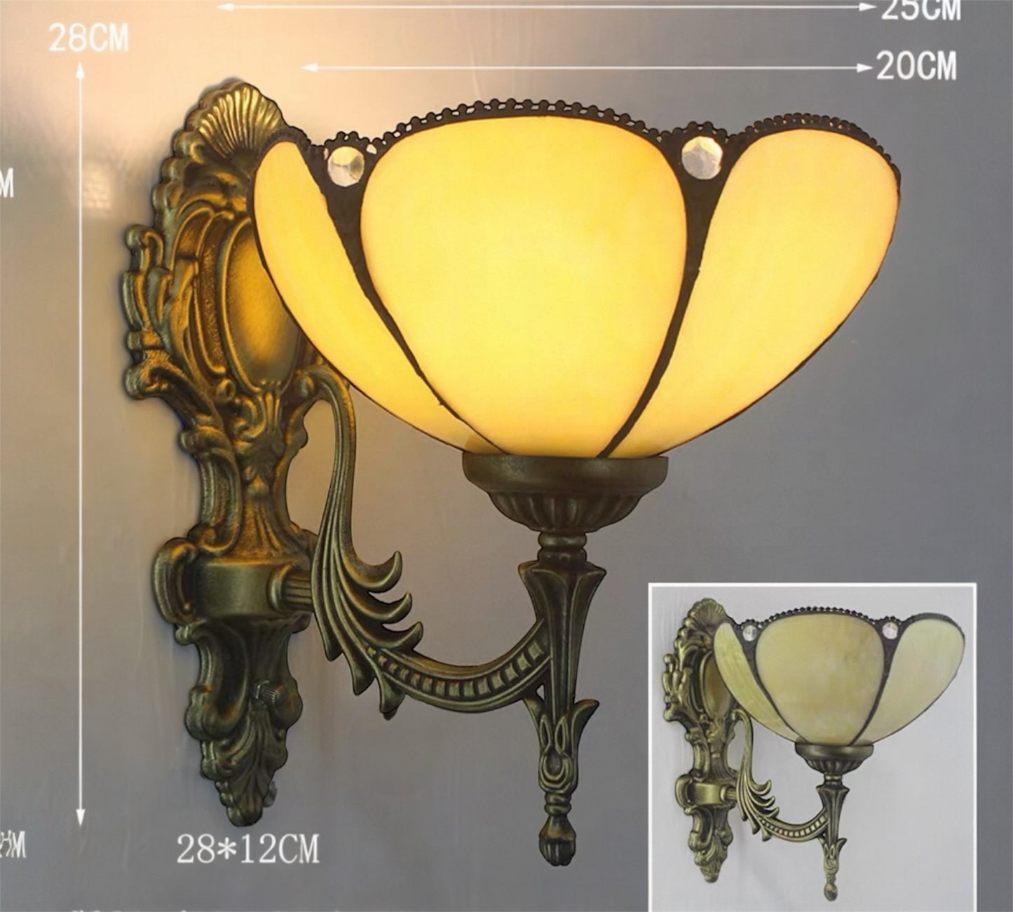 CDH Tiffany Wall Lights with 20cm Shade (26007Y)