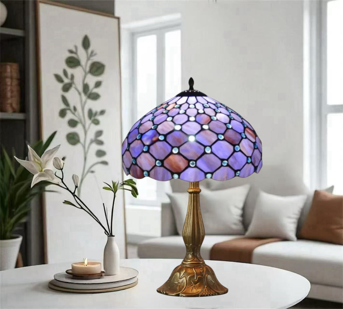 CDH 12" Tiffany Table Lamp (12021E）