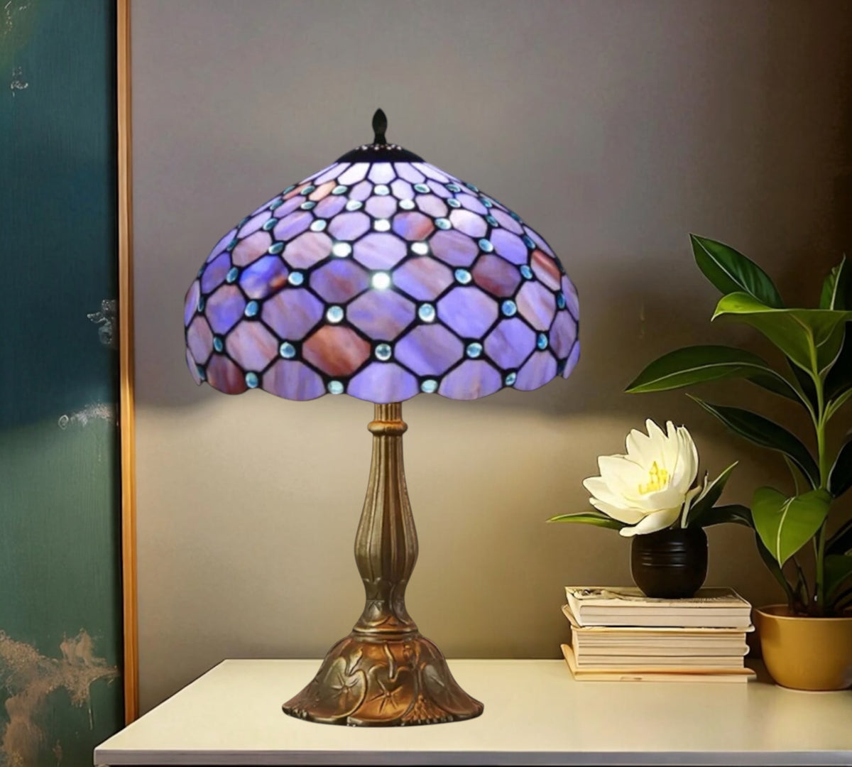 CDH 12" Tiffany Table Lamp (12021E）