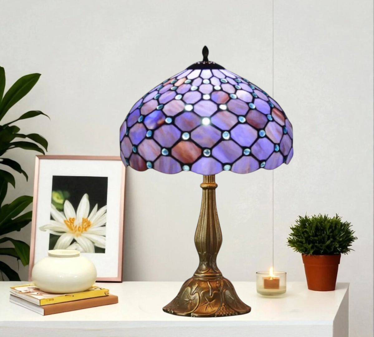 CDH 12" Tiffany Table Lamp (12021E）