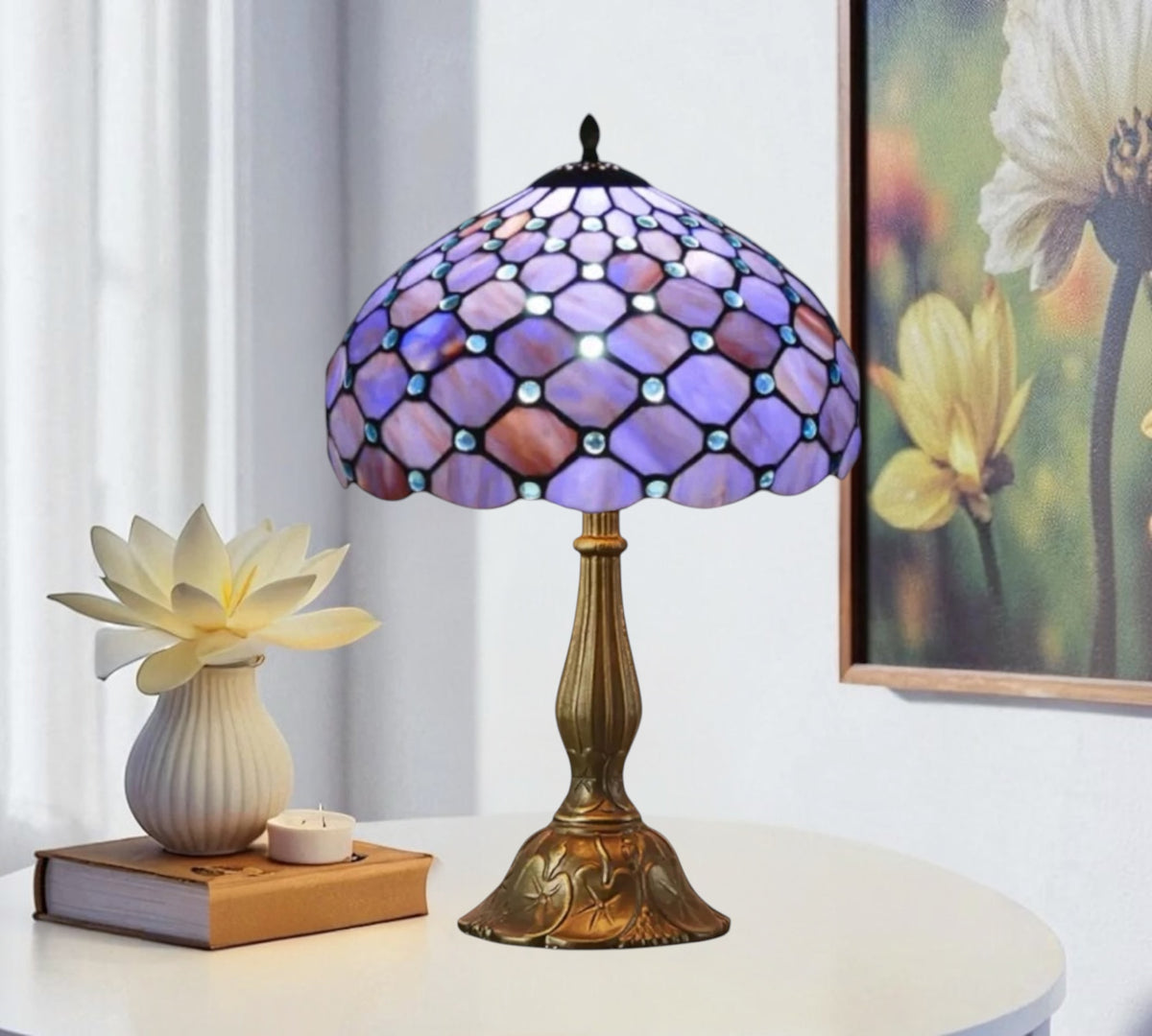CDH 12" Tiffany Table Lamp (12021E）